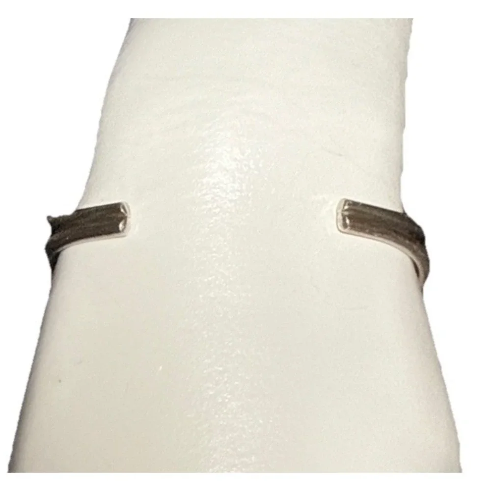 925 Sterling Silver Cuff Bracelet W Raw Amethyst Round Stone Denmark‎ J20-1